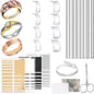 Ring Size Adjuster Kit 23-Pack - Ring Sizer Tool with Measuring Gauge - Resizer Spiral for Loose Rings - Stainless Steel Polishing Cloth