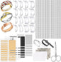 Ring Size Adjuster Kit 41-Pack - Ring Sizer Tool with Measuring Gauge - Resizer Spiral for Loose Rings - Stainless Steel Polishing Cloth