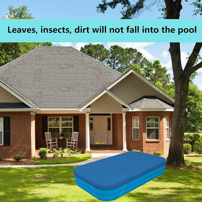 Rectangle Pool Cover,Pool Cover for Inflatable Pool,Rectangular Inflatable Swimming Pool Cover, 10ft X 6ft Dustproof Rainproof Waterproof Square Swimming Pool Cover,Family Pool Cover (Blue)