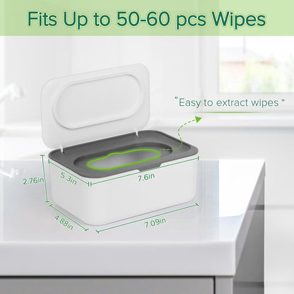 Baby Wipes Dispenser, Wipes Case Baby Wipe Holder Keeps Wipes Fresh, Non-Slip, Easy Open & Close (Gray)