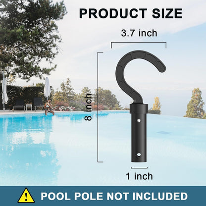 Pool Cleaner Hook Attachment, Black, Compatible with Robotic Pool Vacuums, Telescopic Pole Mount