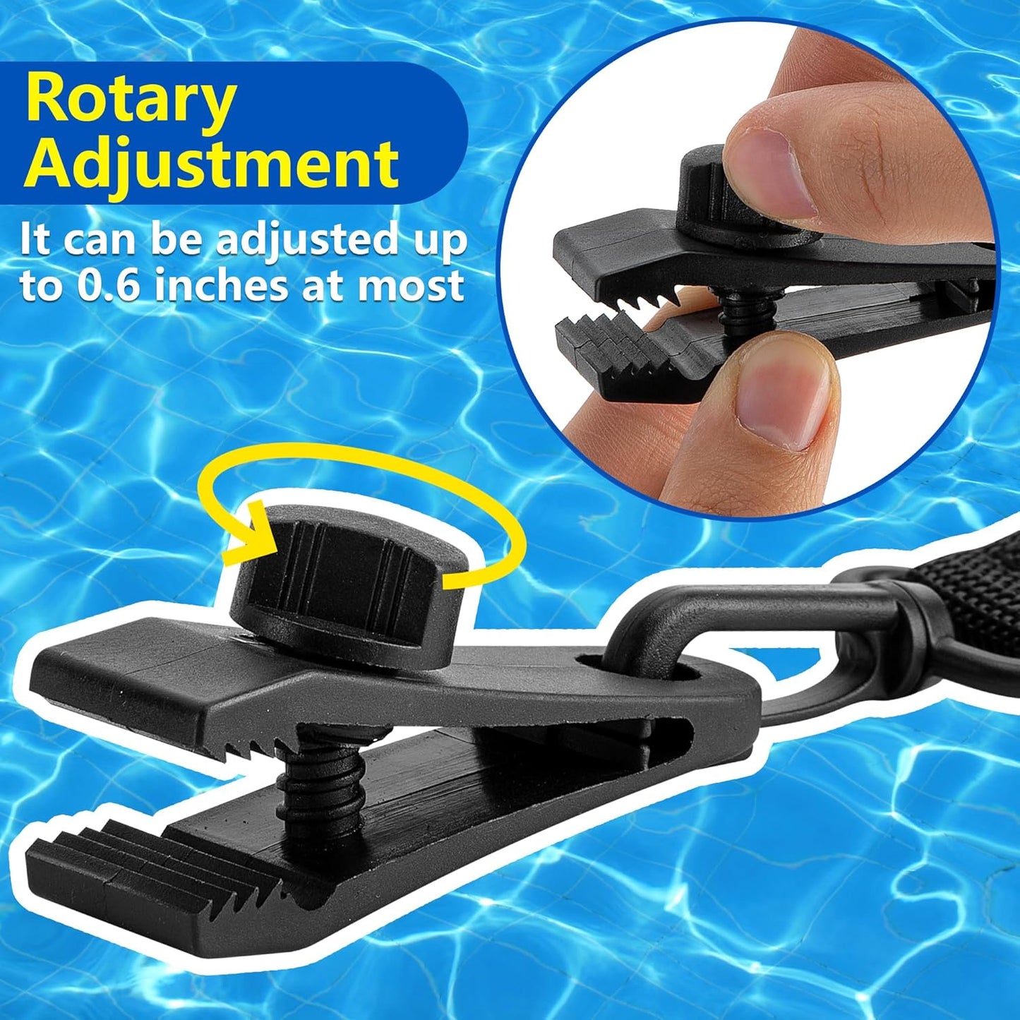 24 Pcs Pool Solar Cover Reel Attachment Kit, Inground Swimming Pool Solar Cover Straps and Clips, Solar Blanket Straps Kit Including 8 Straps with Hooks, 8 Clips and 8 Touch Fastener