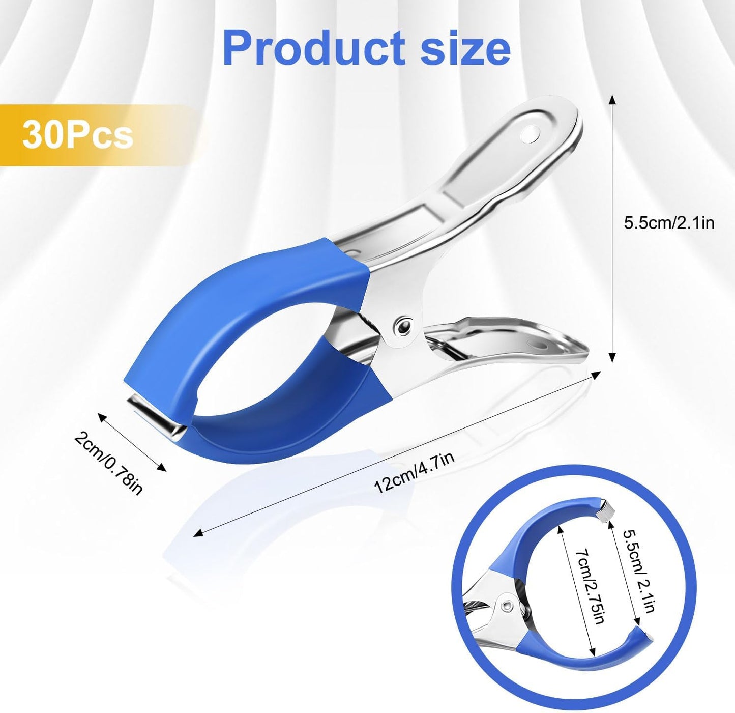 Pool Cover Clips for Above Ground Pools, 30 Pcs 4.7 Inch Stainless Steel, Windproof Clips with Protective Sleeves