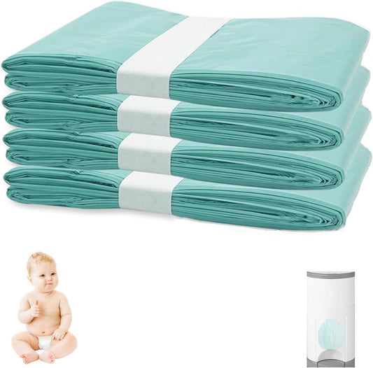 4 Pack Nappy Bin Refill Bags, Compatible with Dekor Classic Diaper Pail Refill Bags, Durable Diaper Pail Refills, Baby Diaper Bin Bag Liner Pails, Holds up to 1280 Diapers (4 Pack)