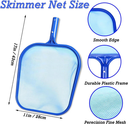 2 Pack Pool Skimmer Net, Hot Tubs Nets Fine Mesh Leaf Rake for Cleaning Surface of Pond Swimming Pool Cleaning Supplies and Accessories