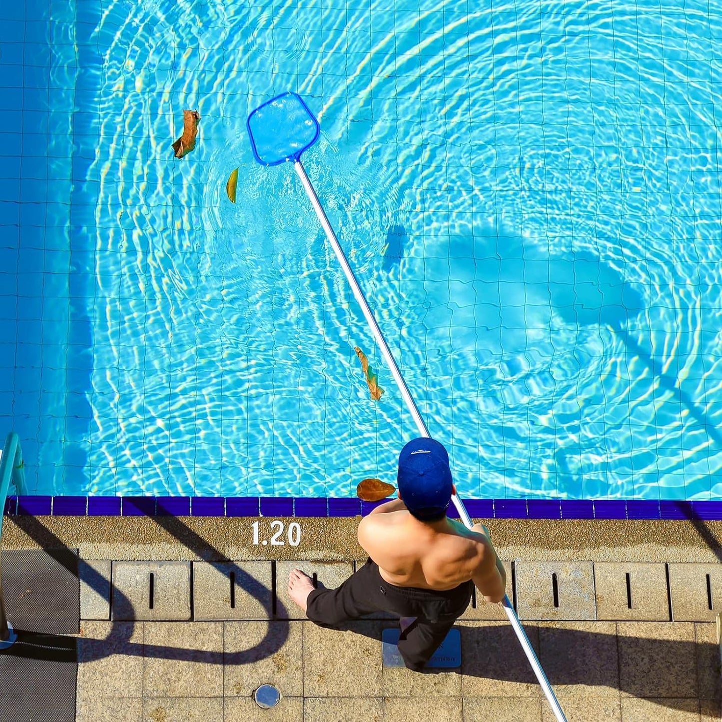 2 Pack Pool Skimmer Net, Hot Tubs Nets Fine Mesh Leaf Rake for Cleaning Surface of Pond Swimming Pool Cleaning Supplies and Accessories