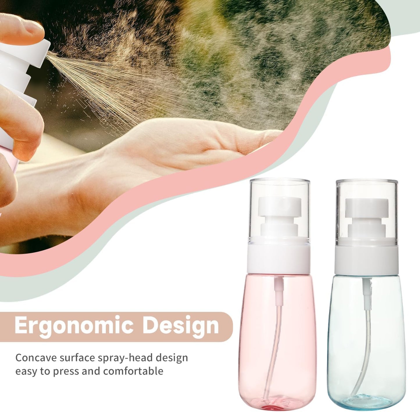 Spray Bottles Small Mini Travel Spray Bottle Continuous Mister Small Spray Bottle Fine Mist Empty Fine Mist Sprayer for Cleaning Salons Cosmetic Misting Skin Care