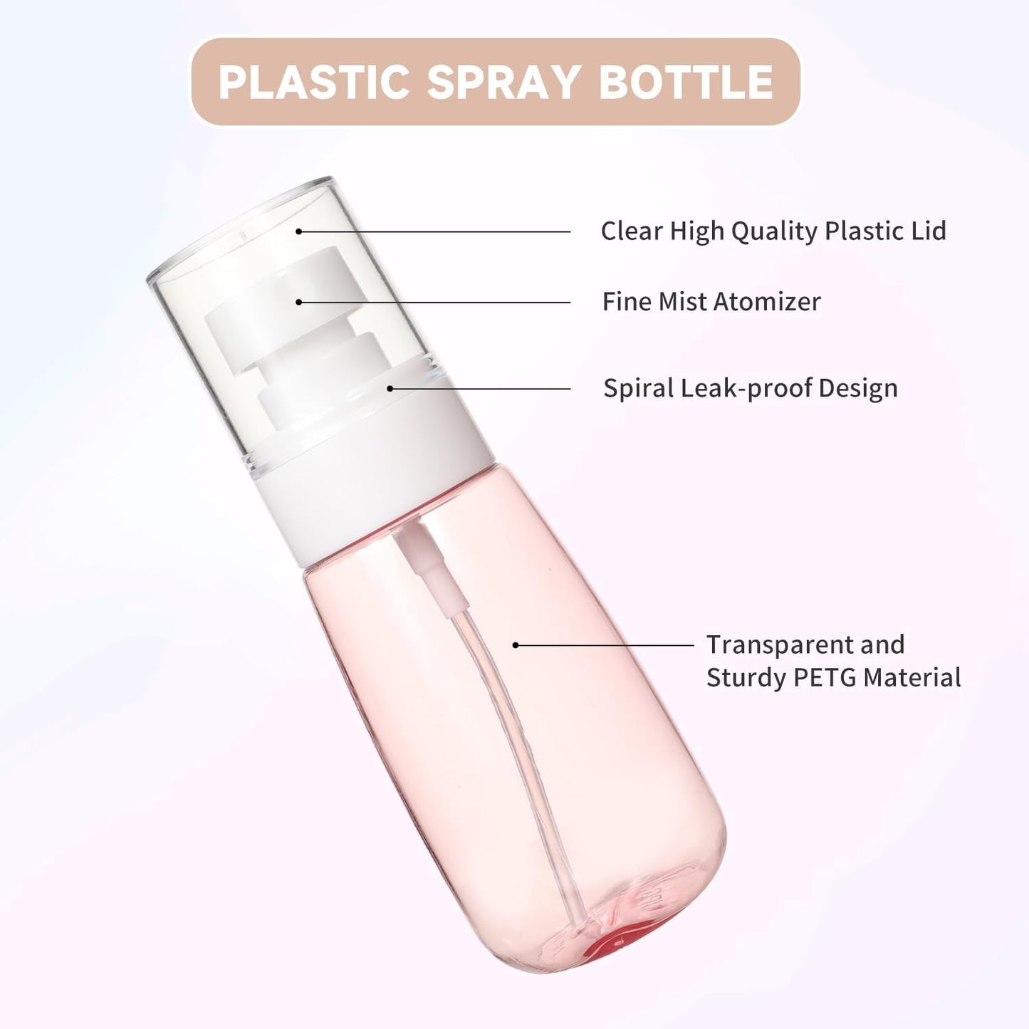 Spray Bottles Small Mini Travel Spray Bottle Continuous Mister Small Spray Bottle Fine Mist Empty Fine Mist Sprayer for Cleaning Salons Cosmetic Misting Skin Care