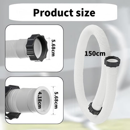 1.5" Diameter Pool Pump Replacement Hose Compatible with Intex 1500-2500 GPH Pumps, Sand Filters & Saltwater Systems Heavy-Duty 59" Garden Hose for Above Ground Pools (1-Pack)