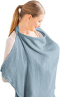 Nursing Cover for Breastfeeding, 100% Cotton Baby Car Seat Canopy & Stroller Cover with Adjustable Hoop, Lightweight & Breathable for Moms