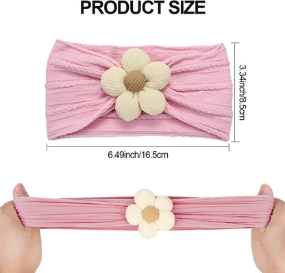 4 Pcs Baby Girls Nylon Headbands Baby Flower Headbands Soft Hairbands Hair Accessories for Newborn Infant Toddler Kids