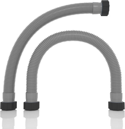 1.5" x 20" Pool Hose Replacement, Pack of 2 - Compatible with Above Ground Pools Filter Pump Hoses, Sand Filters, Saltwater Systems (1,500-2,500 GPH), Grey Gray