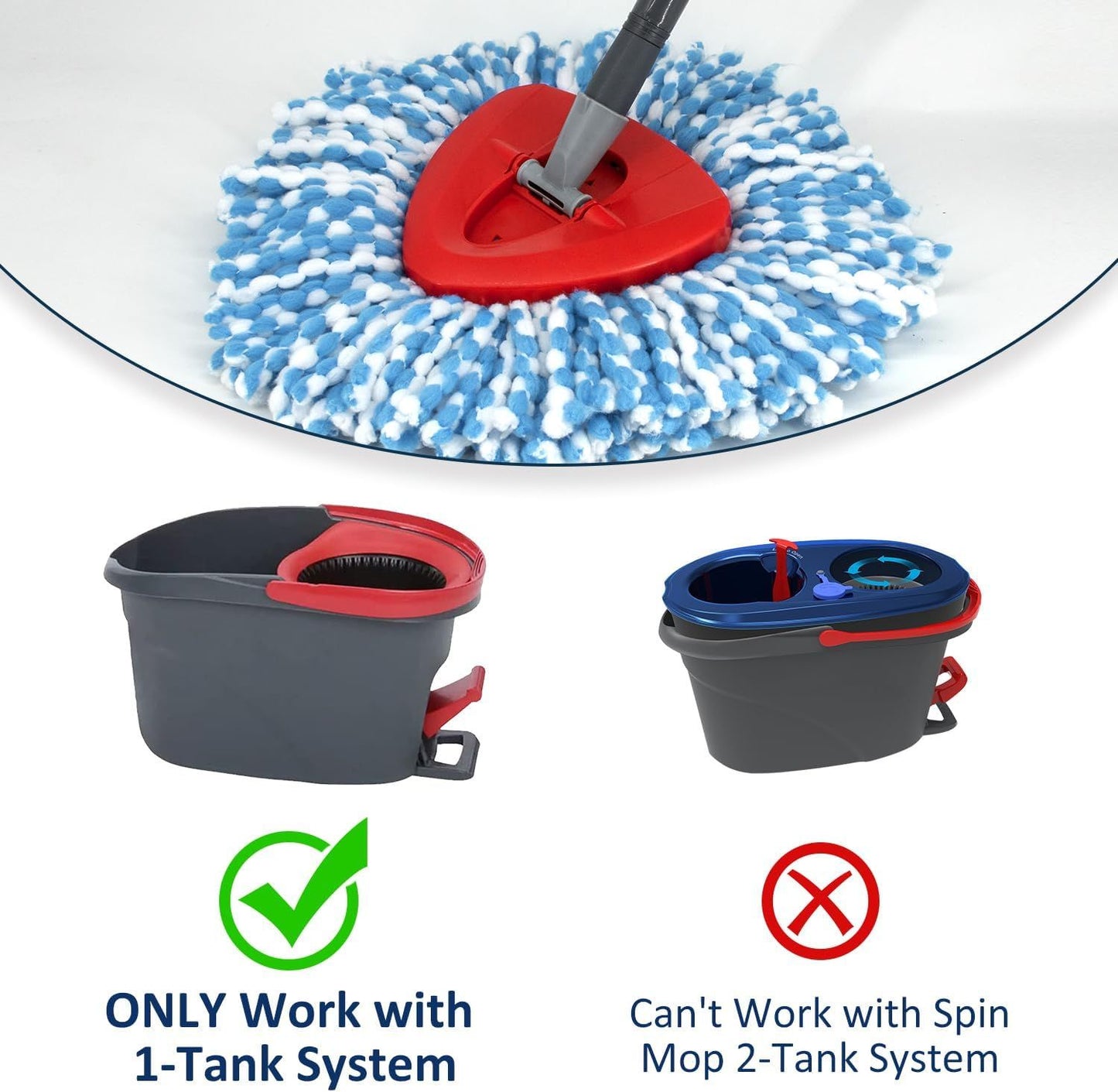 Spin Mop Replacement Head Base Compatible with Oceda EasyWring 1-Tank System Mop Rotating Triangle Mop Head Cover Replacement Rotating Mop Base Plastic Base or Spin Mop Accessories