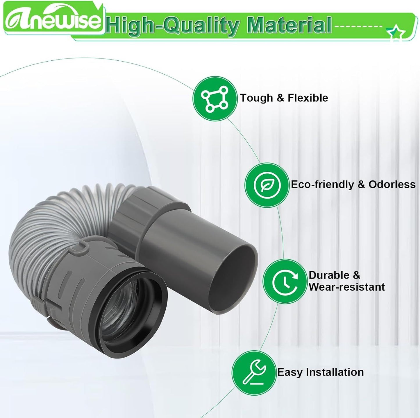 Replacement Hose Part or Shark Navigator Lit Away Deluxe Vacuum NV352, NV351, NV350, NV380, UV440, 1 Nozzle Hose and 1 Mini Brush, Replace Parts 193J