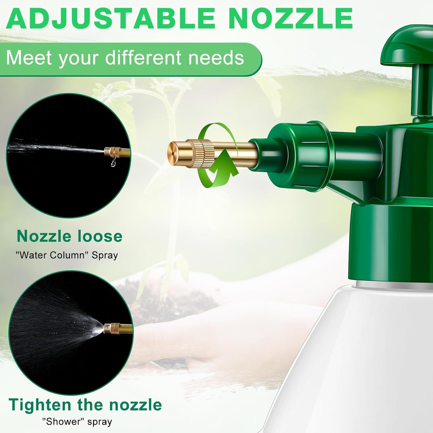 2 Pcs 27 oz Handheld Pump Spray Bottle Garden Mister Spray Bottles Lawn Pressure Hand Pump Sprayer with Adjustable Nozzle for Chemicals Watering Weeds Plants and Cleaning (Green)