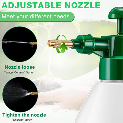 2 Pcs 27 oz Handheld Pump Spray Bottle Garden Mister Spray Bottles Lawn Pressure Hand Pump Sprayer with Adjustable Nozzle for Chemicals Watering Weeds Plants and Cleaning (Green)