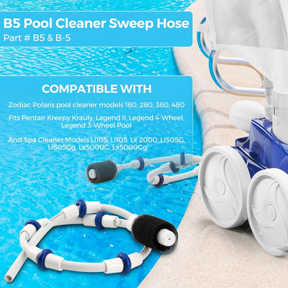 Automatic Pool Cleaner Sweep Hose Complete B5 B-5 Replacement or Zodiac Polaris 280 380 480 180 Pool Cleaner (1 Pack)