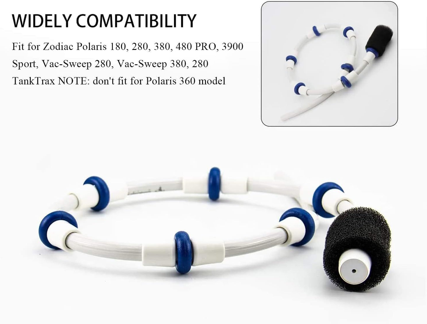 Automatic Pool Cleaner Sweep Hose Complete B5 B-5 Replacement or Zodiac Polaris 280 380 480 180 Pool Cleaner - 2 Pack
