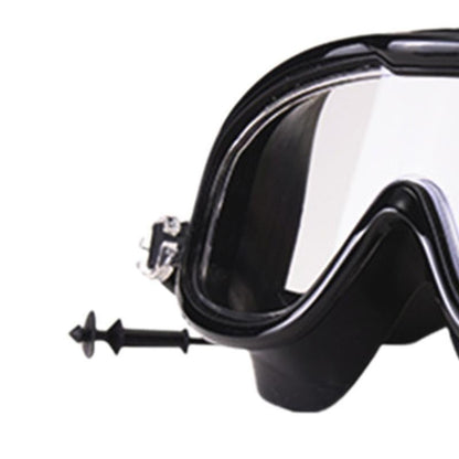 Large Frame High Grade Swim Goggles Waterproof Fogproof HD Swimming Glasses for Men Women Black