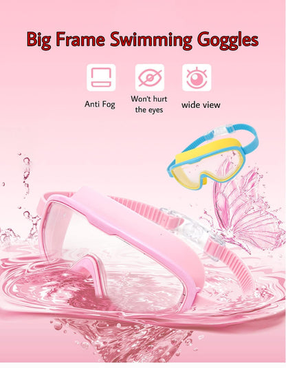 Swimming Goggles, Swimming Goggles  Anti-Fog Anti-Leak UV Protection Large Swim Goggles