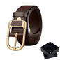 120cm Men's Coffee Leather Belt, Father's Day Gift