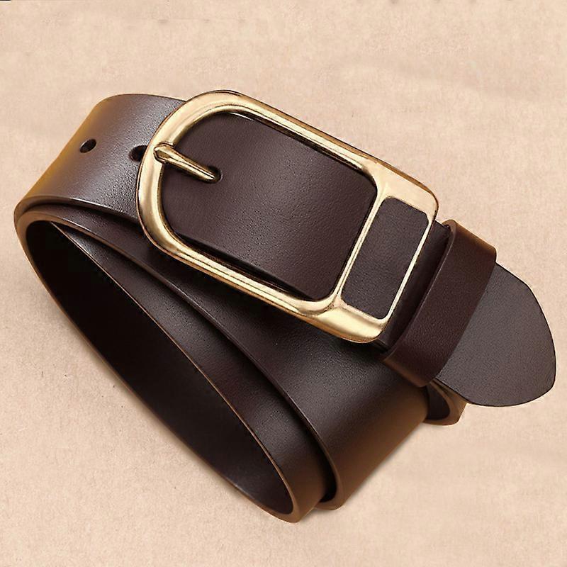 120cm Men's Coffee Leather Belt, Father's Day Gift