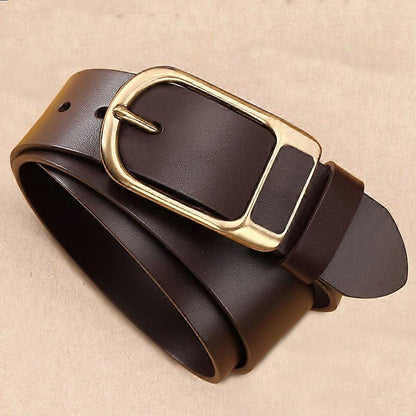 120cm Men's Coffee Leather Belt, Father's Day Gift