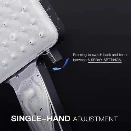 Rain Shower Head with Handheld, 6 Jet Types, High Pressure Water Saving