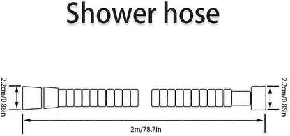 200cm Stainless Steel Shower Hose, Metal Universal Replacement Shower Hose