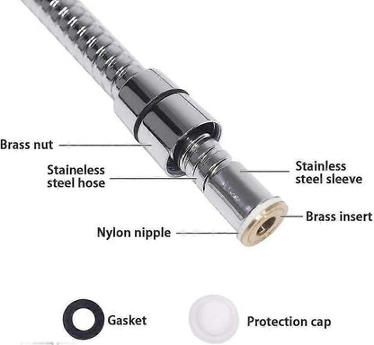 200cm Stainless Steel Shower Hose, Metal Universal Replacement Shower Hose