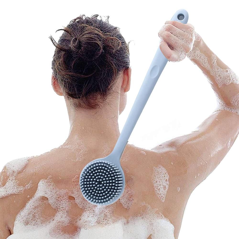 Long Handle Bath Shower Brush Back Scrubber Back Scrubber for Shower Bath Body Brush with Long Handle for Men and Women -Green