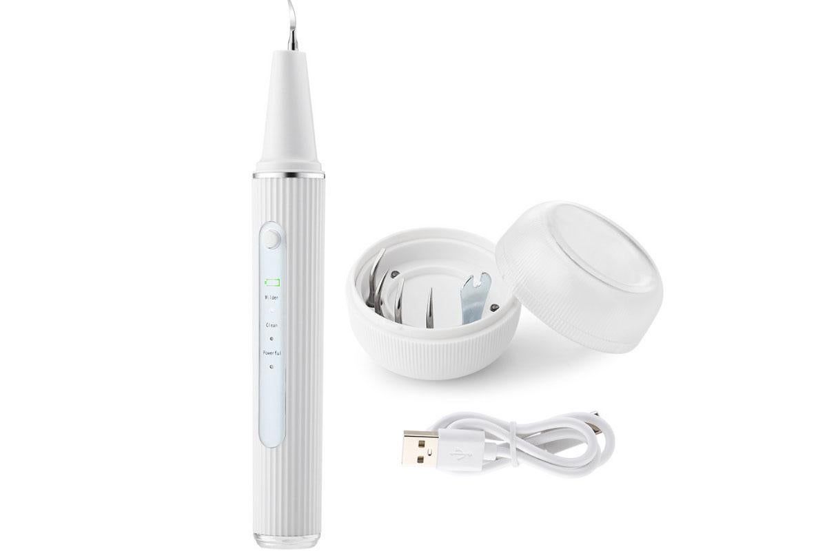 Teeth Cleaning Kit Plaque Remover Tartar Remover with 4 Replaceable Heads Rechargeable Teeth Cleaning Plaque Remover for Home