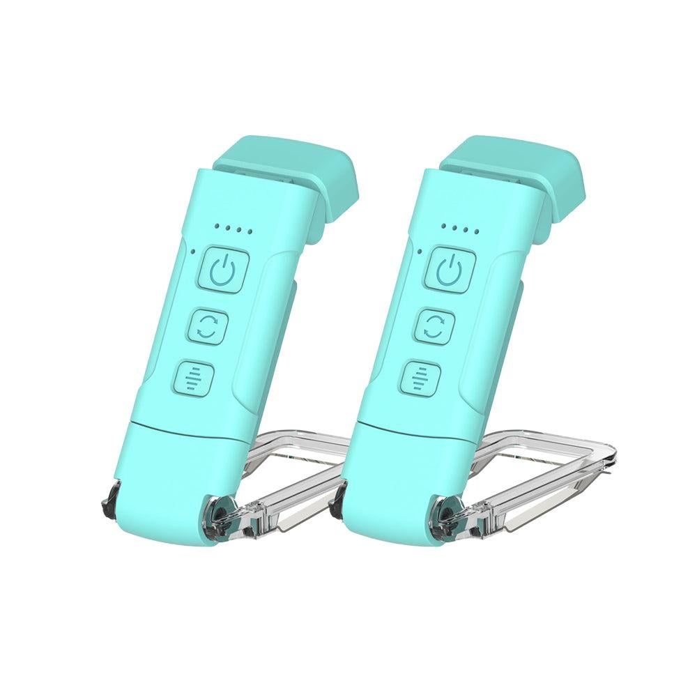 2Pcs USB Rechargeable Book Light Bookmark Lamp with 3 Colors and 5 Brightness-Blue