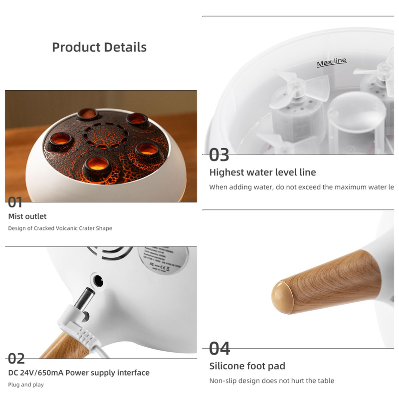 Jellyfish Smoke Ring Aroma Diffuser Humidifier, 7 Color Crack Night Light, Remote Control Timer Essential Oil Diffuser for Bedroom Desk
