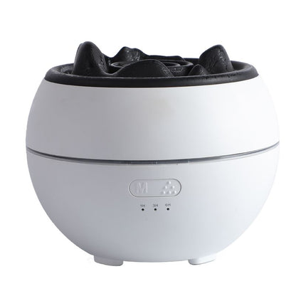 Volcano Flame Aroma Diffuser and Humidifier, 7-Color Changing Lava Fire Essential Oil Diffuser with Timer, 360ml for Home, Bedroom, or Desk – White