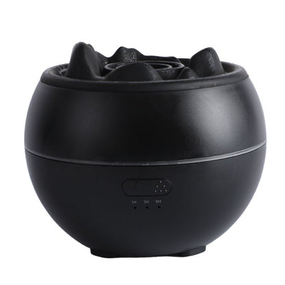 Volcano Flame Aroma Diffuser and Humidifier, 7-Color Changing Lava Fire Essential Oil Diffuser with Timer, 360ml for Home, Bedroom, or Desk – Black