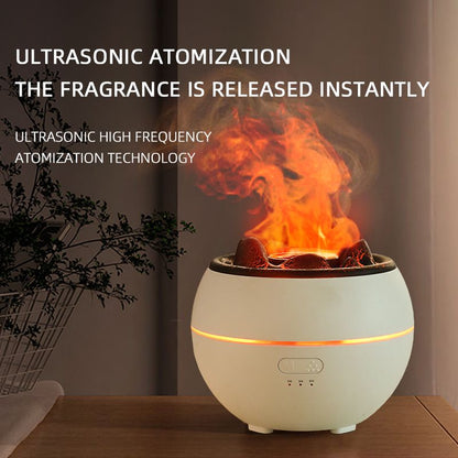 Volcano Flame Aroma Diffuser and Humidifier, 7-Color Changing Lava Fire Essential Oil Diffuser with Timer, 360ml for Home, Bedroom, or Desk – Black