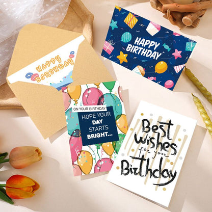 Colorful Happy Birthday Greeting Cards Set, 24Pcs Cards with Envelopes
