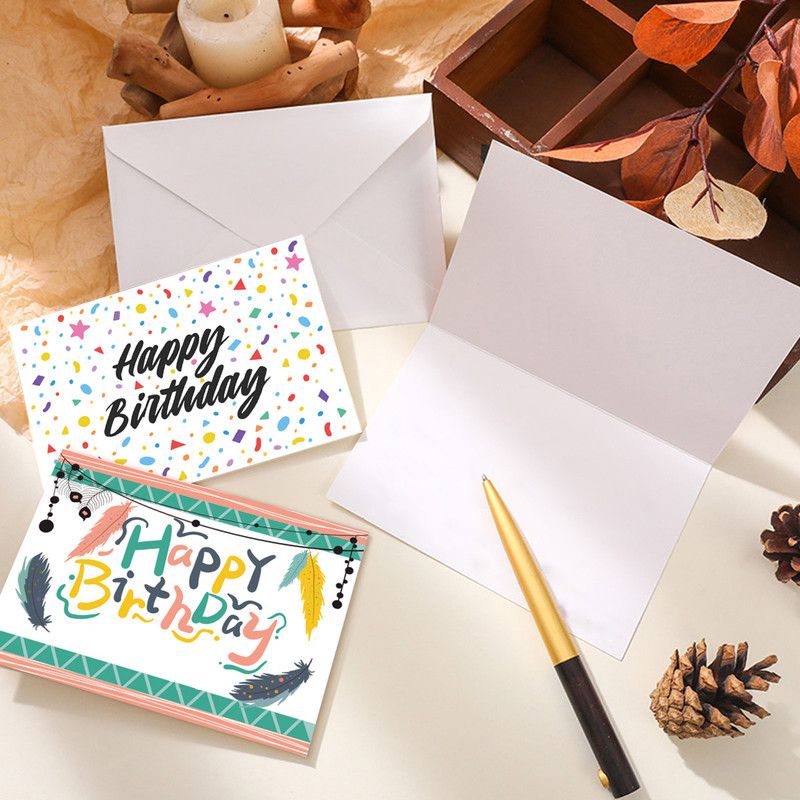 Colorful Happy Birthday Greeting Cards Set, 24Pcs Cards with Envelopes