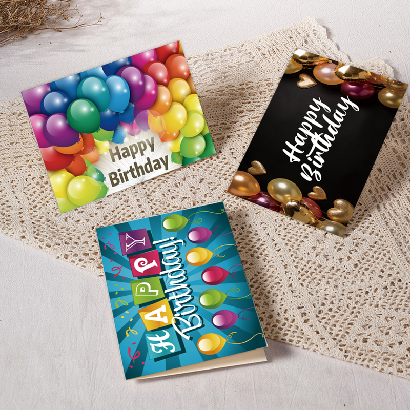 Happy Birthday Greeting Cards Set, 24Pcs Birthday Note Cards with Envelopes