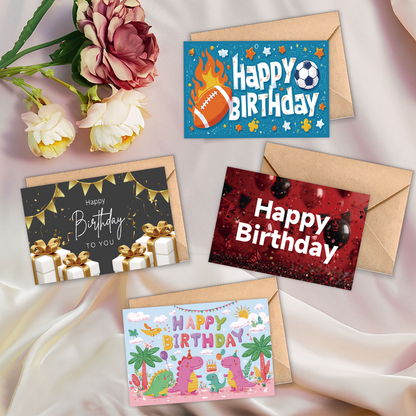 Happy Birthday Greeting Cards Set, 24Pcs Birthday Note Cards with Envelopes