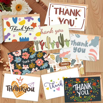 24-Piece Thank You Card Set, Greeting Note Cards with Envelopes, Greeting Card Set