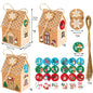 Vintage Christmas House Treat Boxes, 3 Designs Gingerbread House Paper Boxes 24 Pcs Set