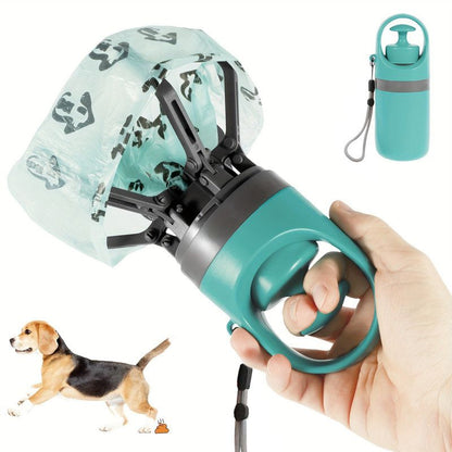 Orange - 6-Claw Portable Pet Poop Picker, Outdoor Pet Poop Pick-Up Tool, Plus a Free Roll of Trash Bags