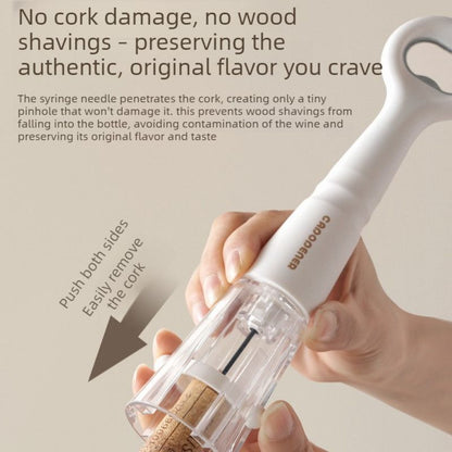 Air Pressure Wine Opener, 2-in-1 Portable Wine & Beer Bottle Opener for Home Use—Brown