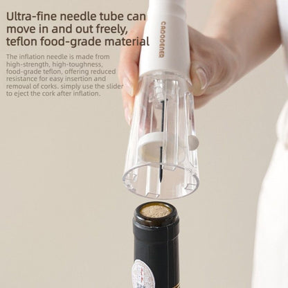 Air Pressure Wine Opener, 2-in-1 Portable Wine & Beer Bottle Opener for Home Use—White