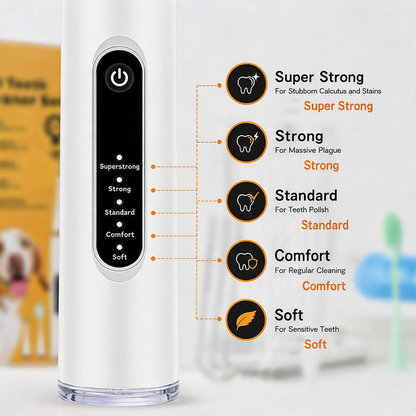 Ultrasonic Dog & Cat Dental Cleaner Kit – Electric Toothbrush for Tartar & Plaque Removal-white
