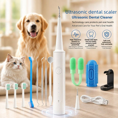 Ultrasonic Dog & Cat Dental Cleaner Kit – Electric Toothbrush for Tartar & Plaque Removal-blue