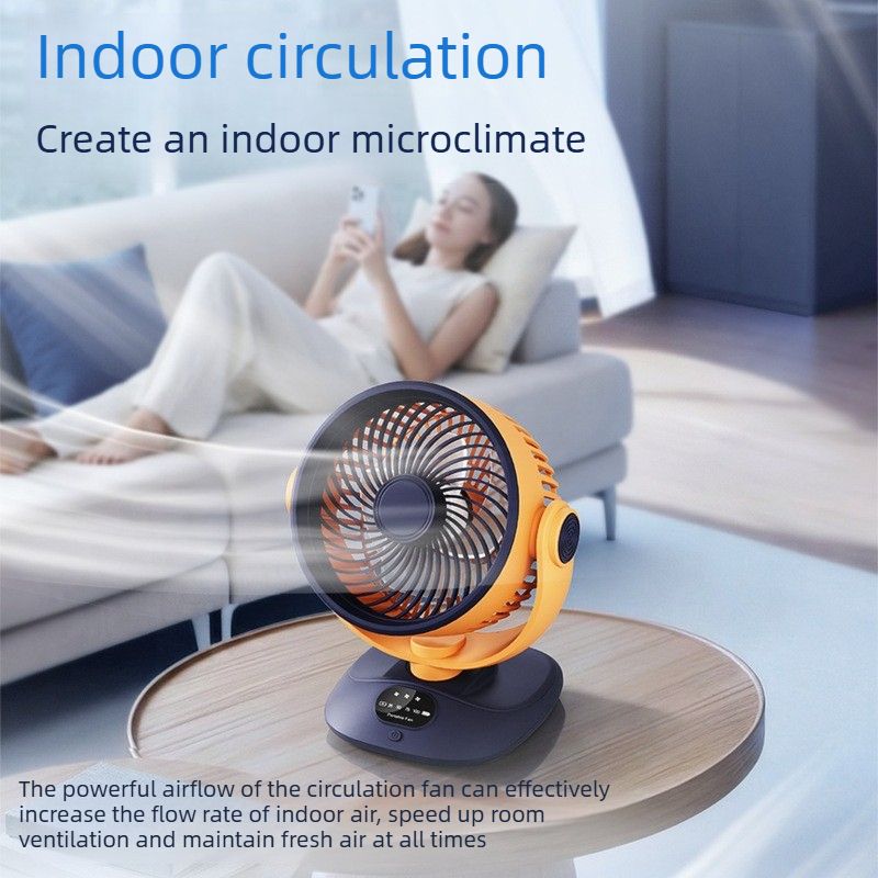 Desktop Oscillating Fan-Orange-Blue