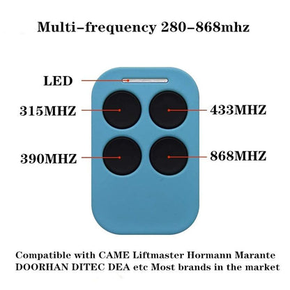 Multi-Frequency 280-868MHz Universal Copy Remote Control for Garage Doors